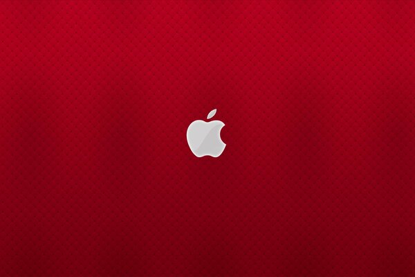 Emblemas de apple sobre fondo rojo