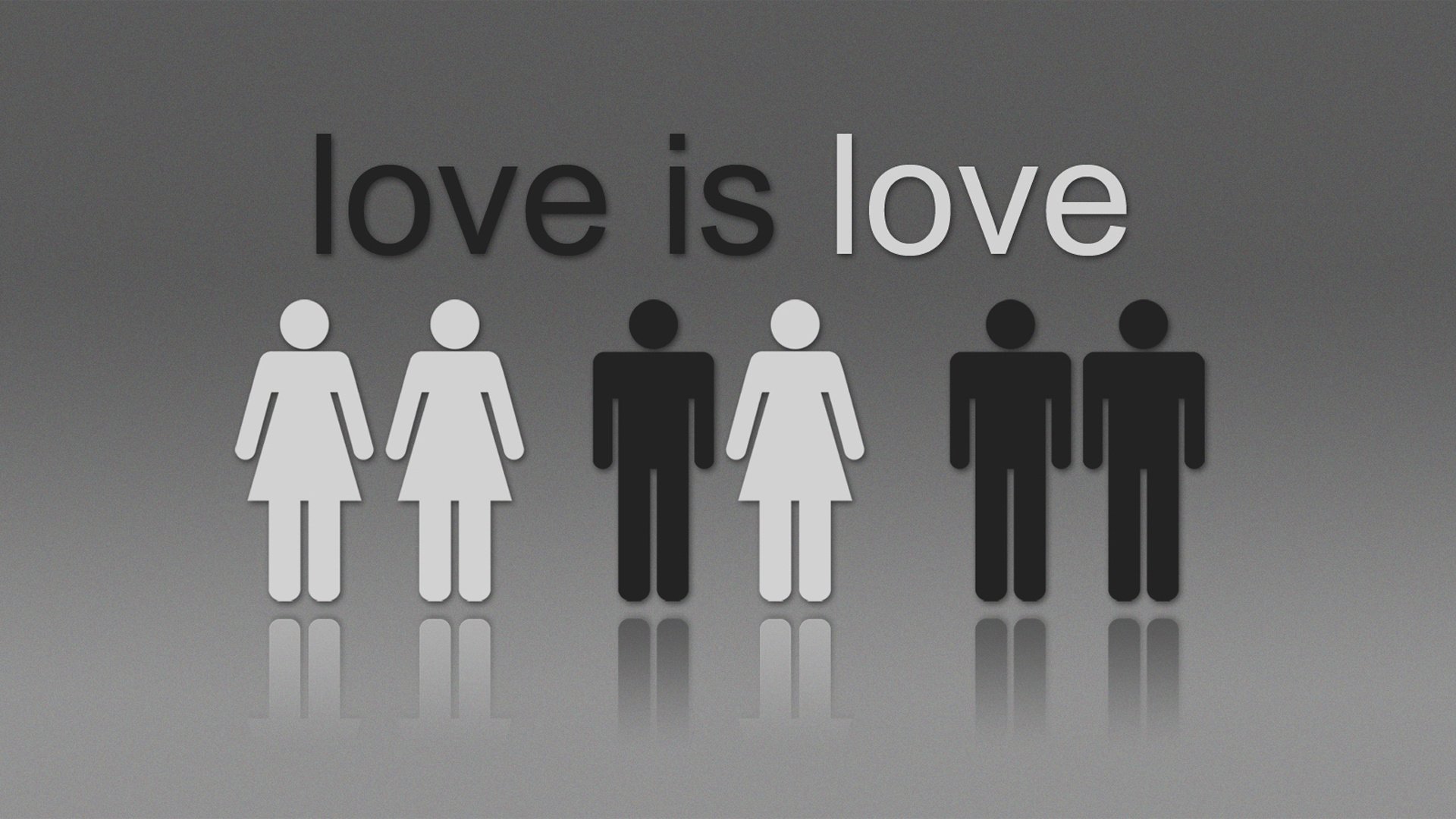 love is love dos por uno razas amor parejas fondo gris leyenda romance reflexión negro blanco dibujos anime