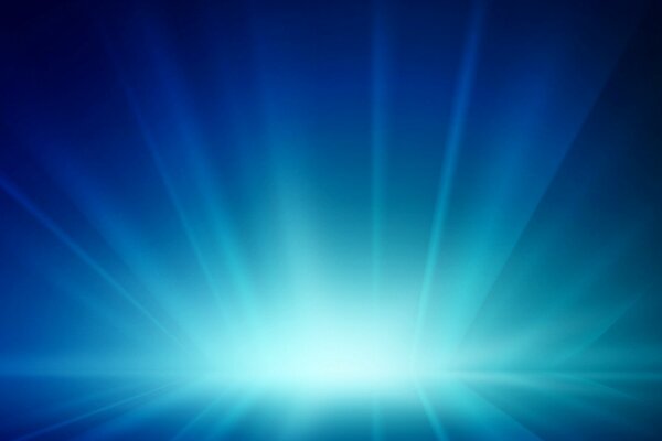 Resplandor brillante con rayos sobre fondo azul