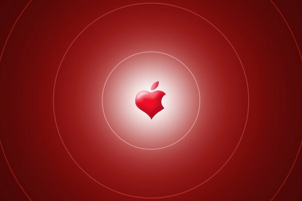 Logotipo de apple en forma de corazón