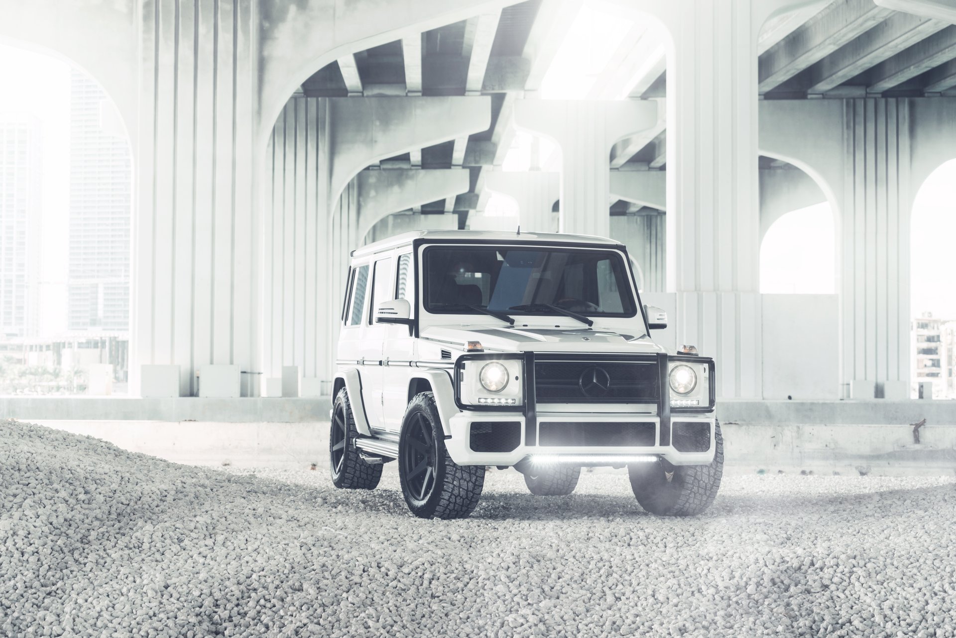 mercedes-benz g-klasse g55 w463 blanco frente