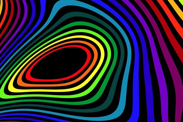 Psicodélico. Rayas en colores del espectro del arco iris
