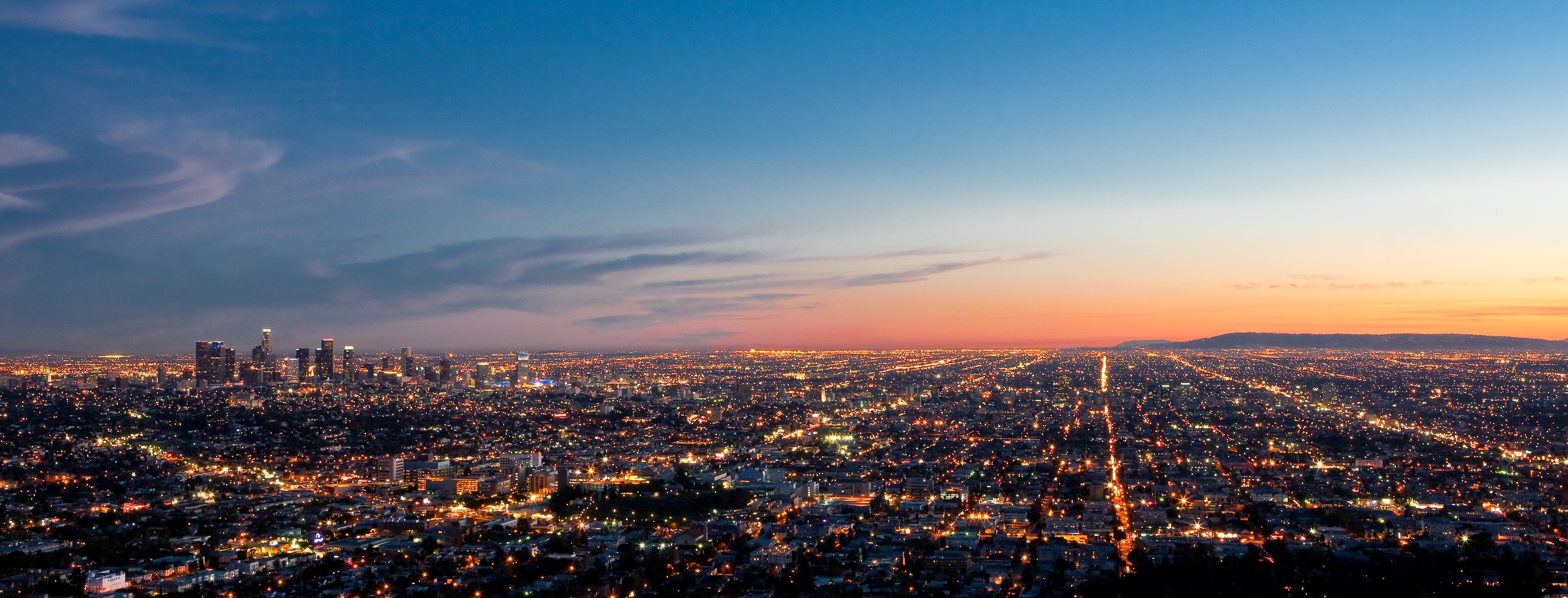 los ángeles luces de la noche panorama