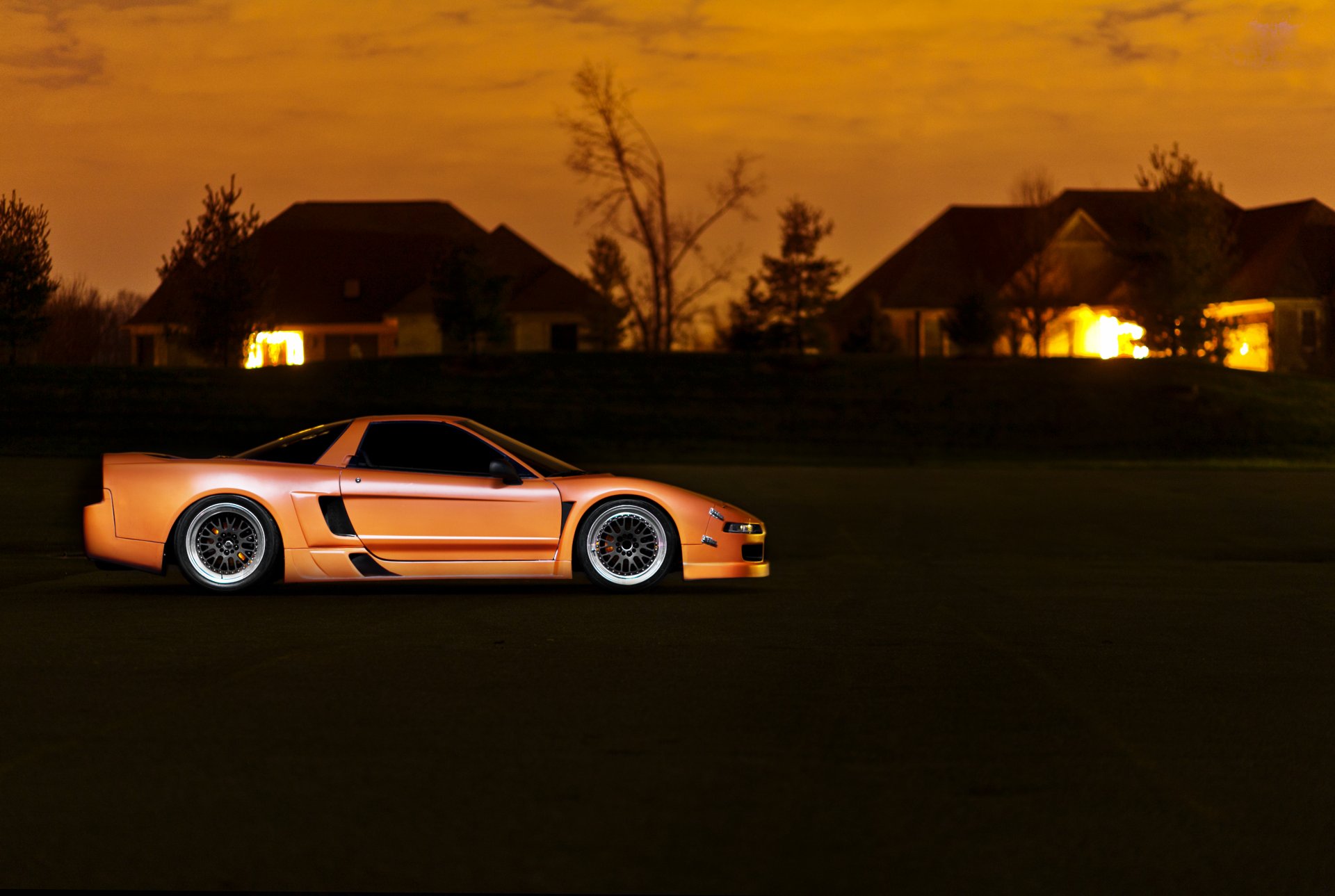acura honda nsx naranja acura honda naranja casa puesta de sol