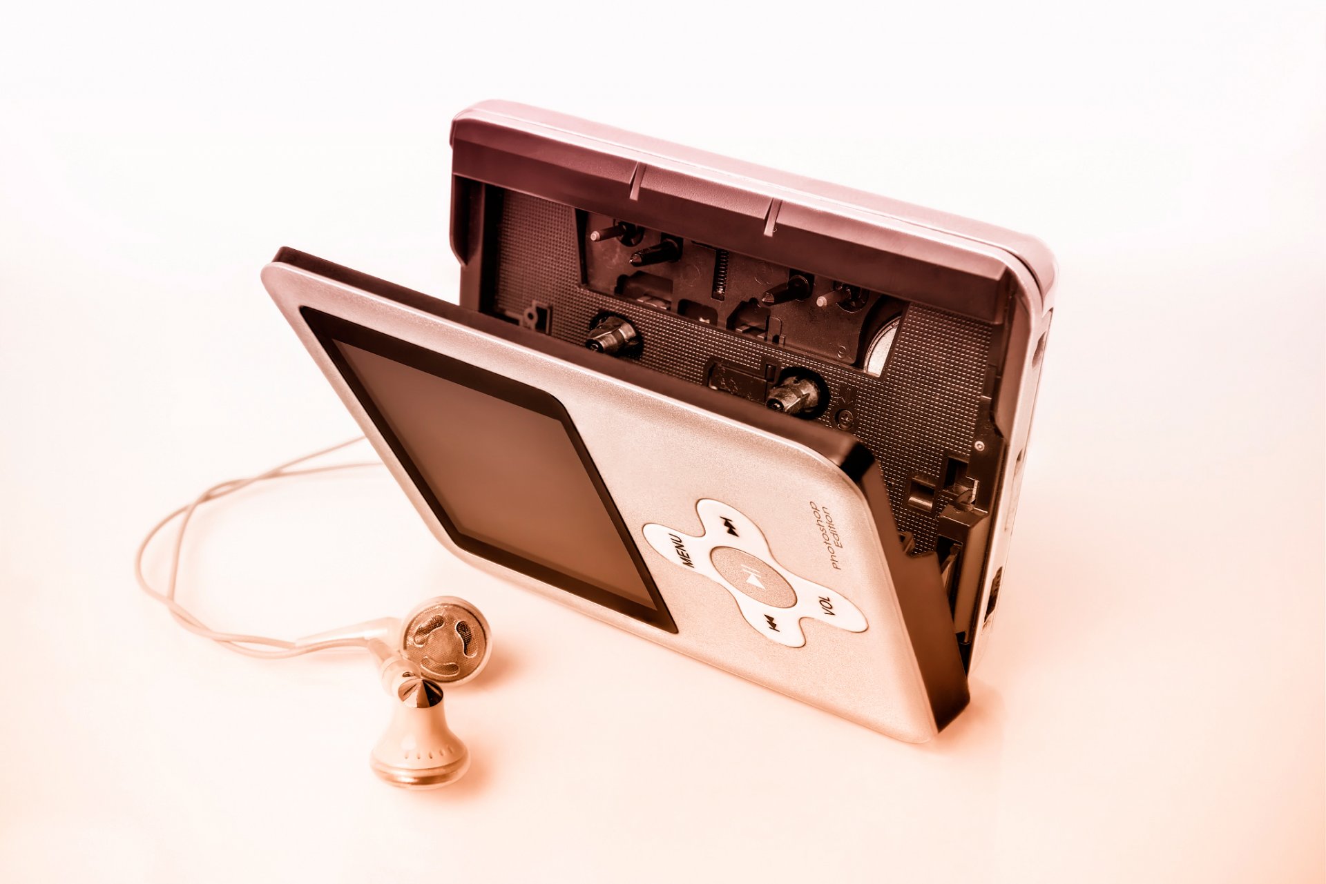 volver al futuro photoshop reproductor de cassette