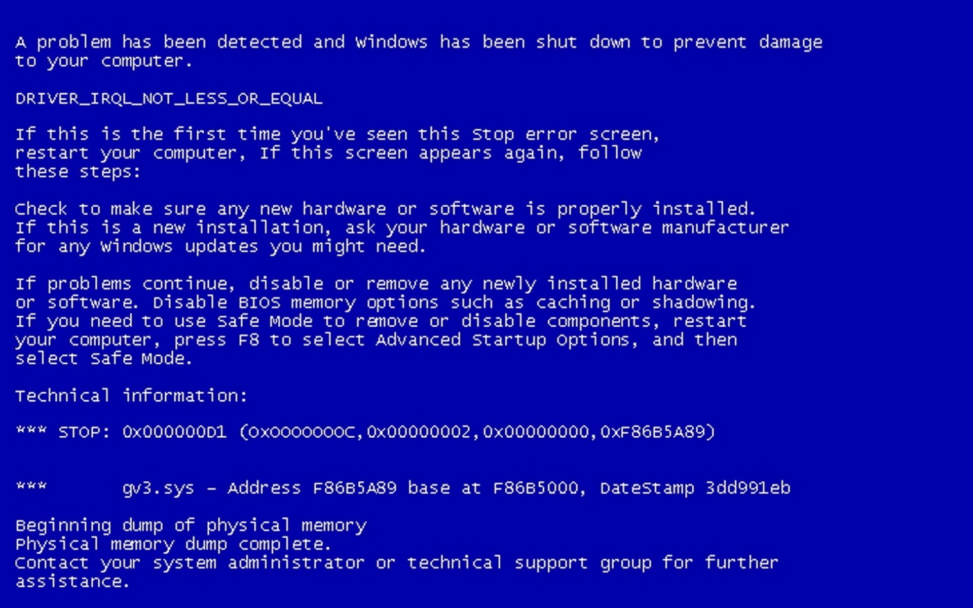 pantalla azul pesadilla del usuario muerte computadoras