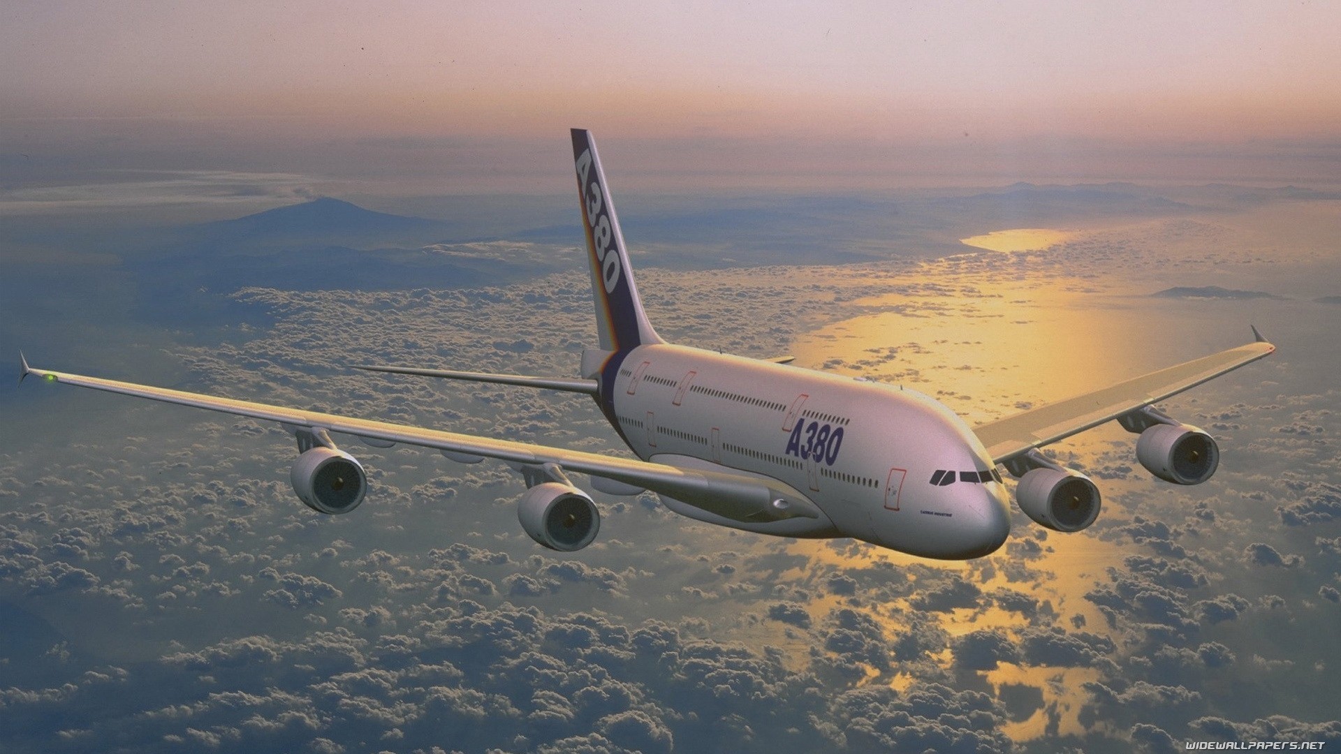 cielo a380 airbus avión nube azul