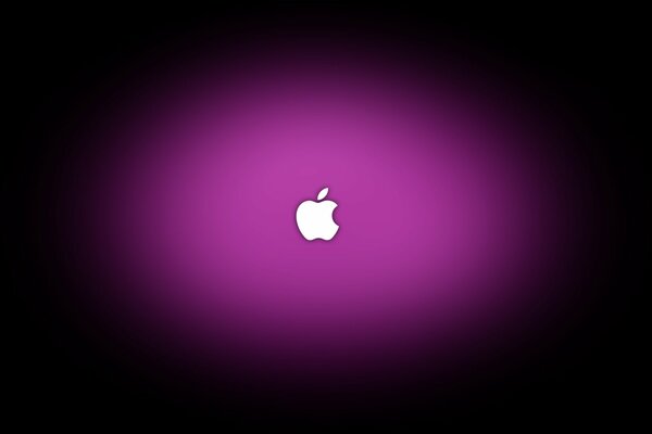 Emblema blanco del iPhone en Halo púrpura