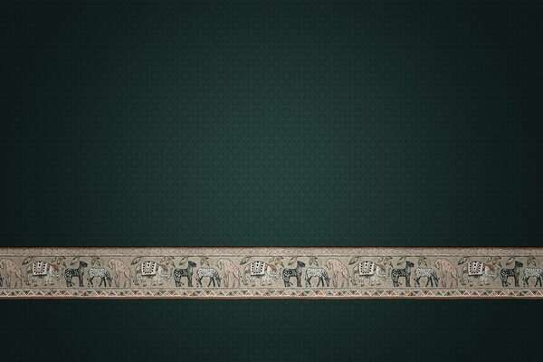 Tira de adorno de animales sobre fondo oscuro