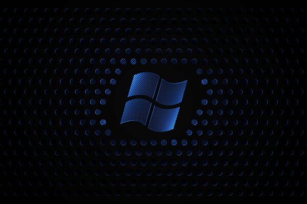 Logotipo de Windows con textura en el fondo azul