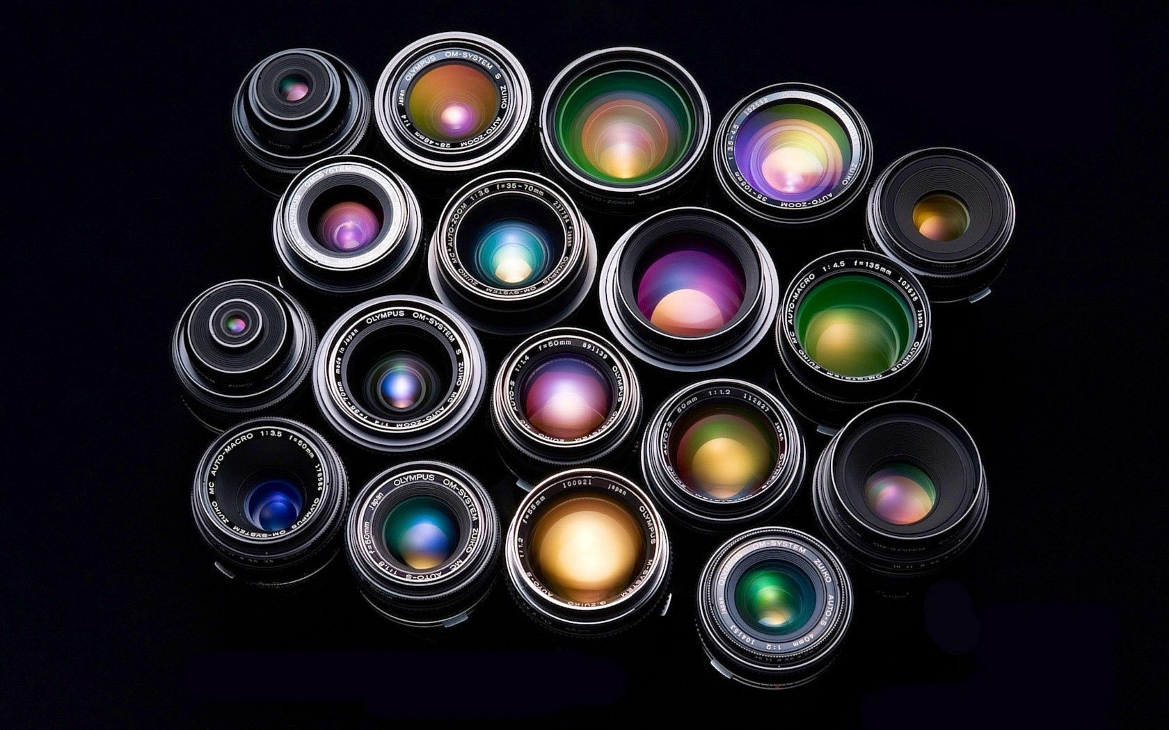 lentes multicolores lentes óptica equipo fotográfico foto lentes