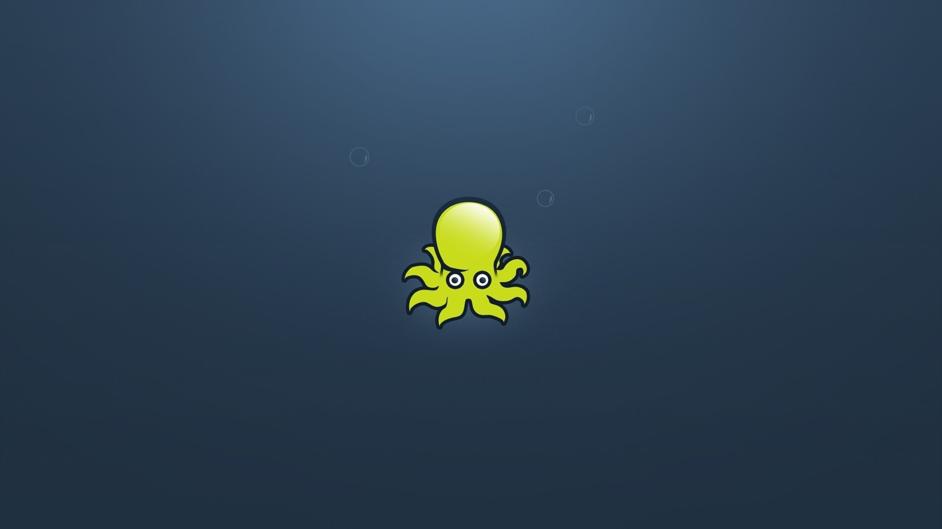minimalismo pulpo amarillo gris criatura mundo submarino burbujas fondo gris fondo ojos creativo