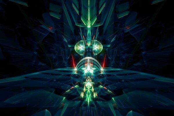 El Cosmos en la abstracción verde-azul