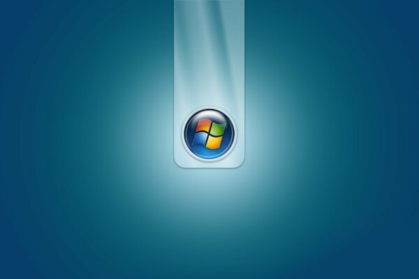 Pantalla de carga del ordenador sobre fondo azul