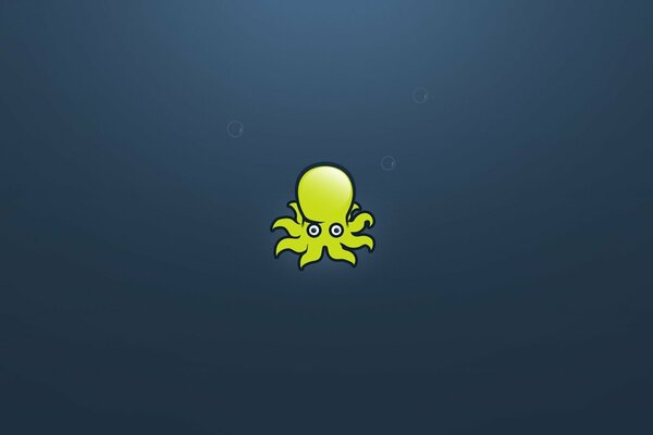 Pulpo amarillo creativo en el océano profundo