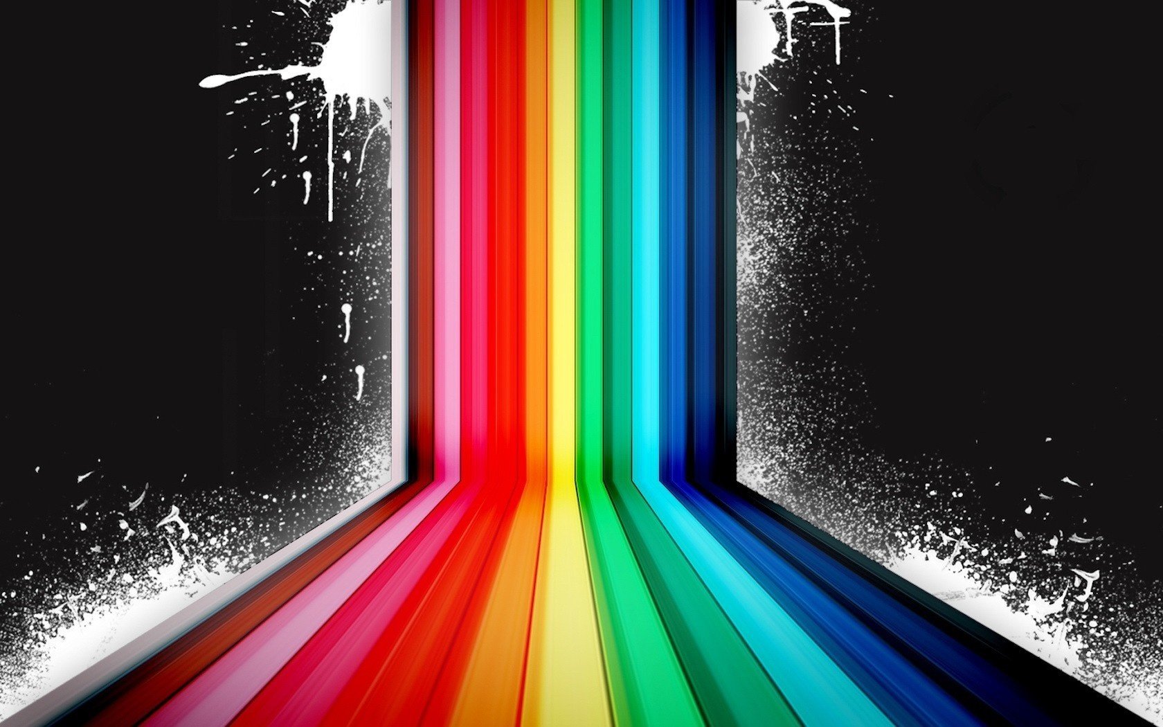 salpicaduras de pintura blanca color arco iris rayas abstracción