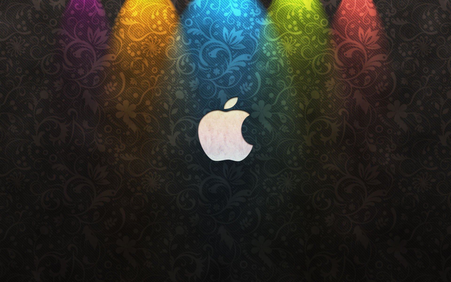 luz de fondo multicolor ojo de buey logotipo apple corazón emblemas