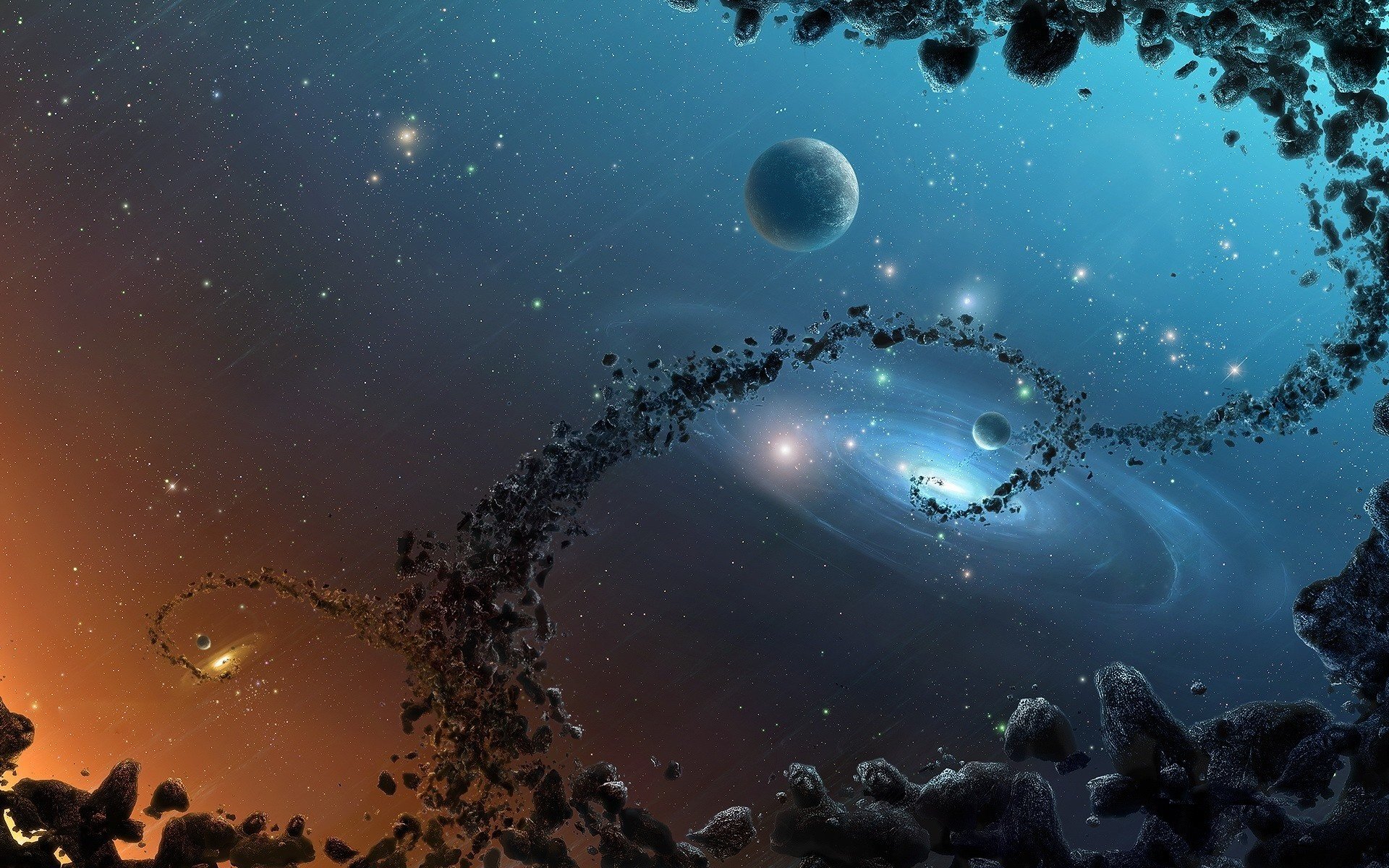 ingravidez cósmica pista estrellas universo galaxia espacio exterior nebulosa