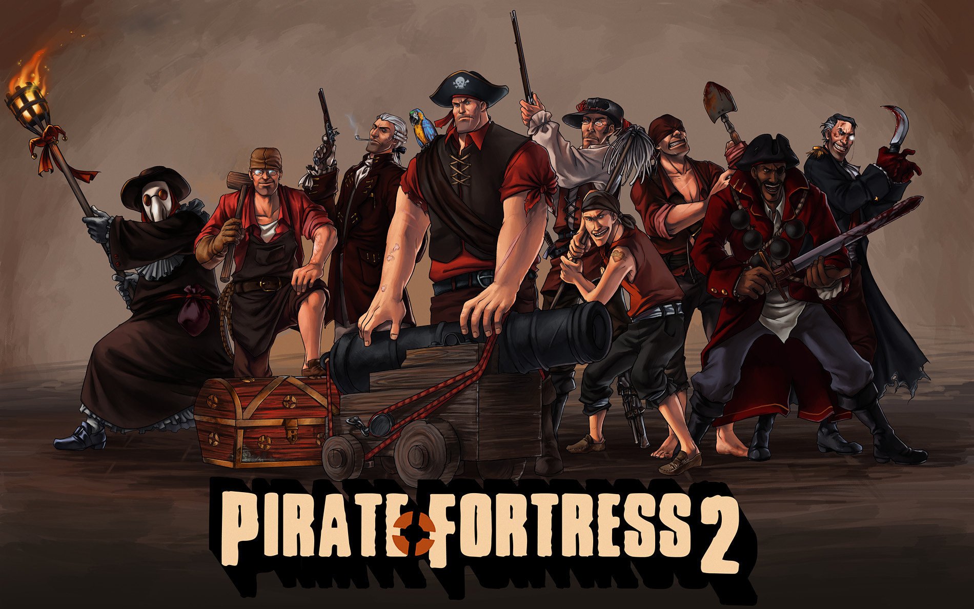 tf2 hombres guerreros villanos team fortress 2 piratas cañón cofre figura dibujos animados héroes dibujos anime hombres-a