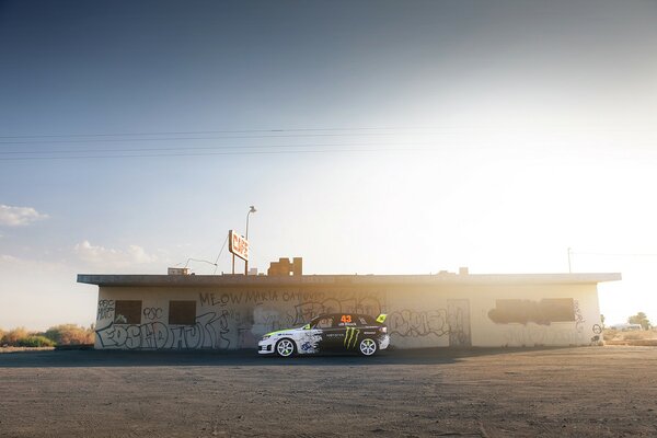 Subaru en el fondo de grafito vista lateral