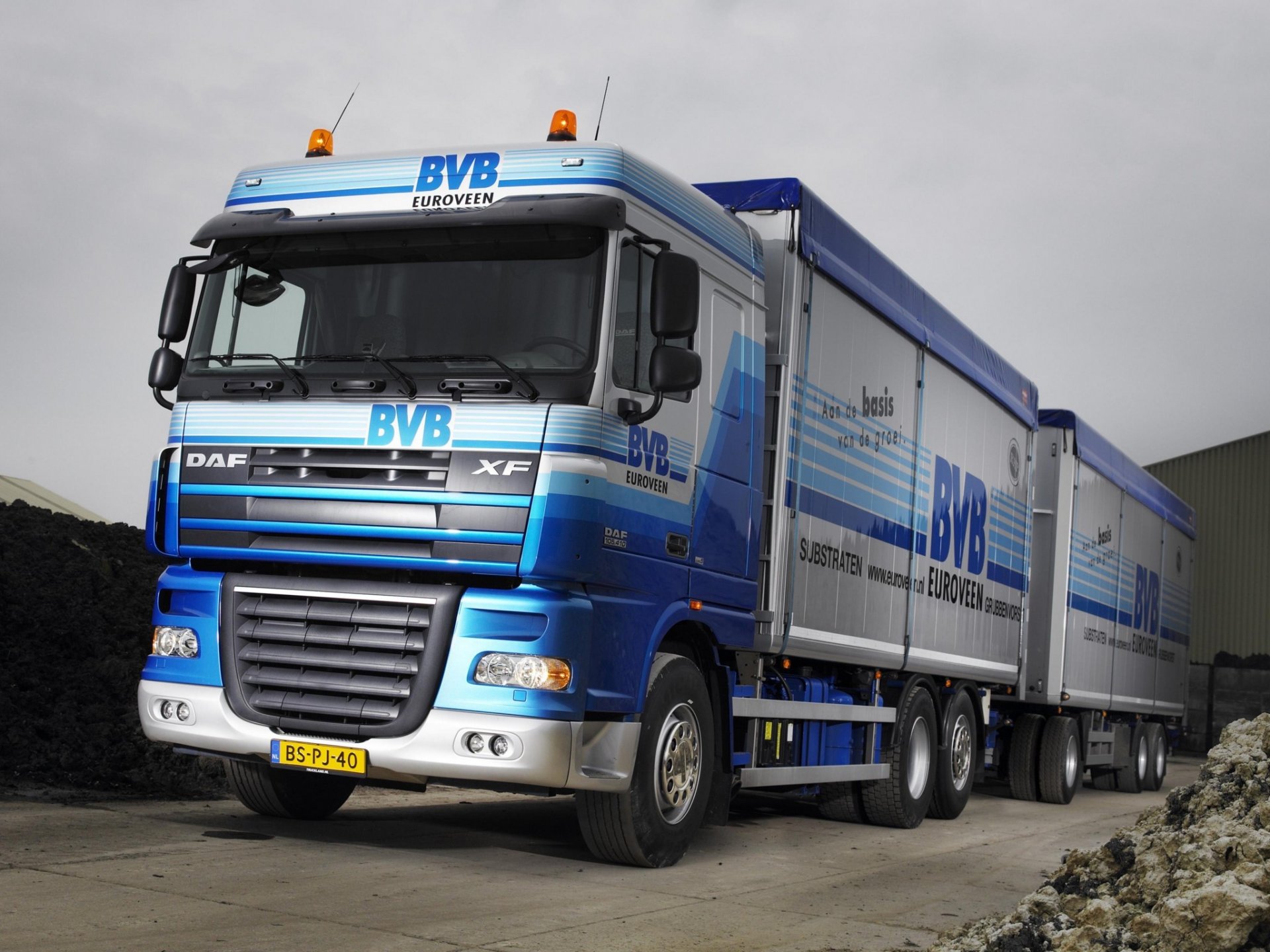 daf xf 105.410 6x2 camión remolque daf ixef 105.410 tractor papel pintado remolque tren de carretera