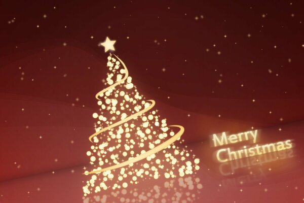 Árbol de Navidad con letras de feliz Navidad