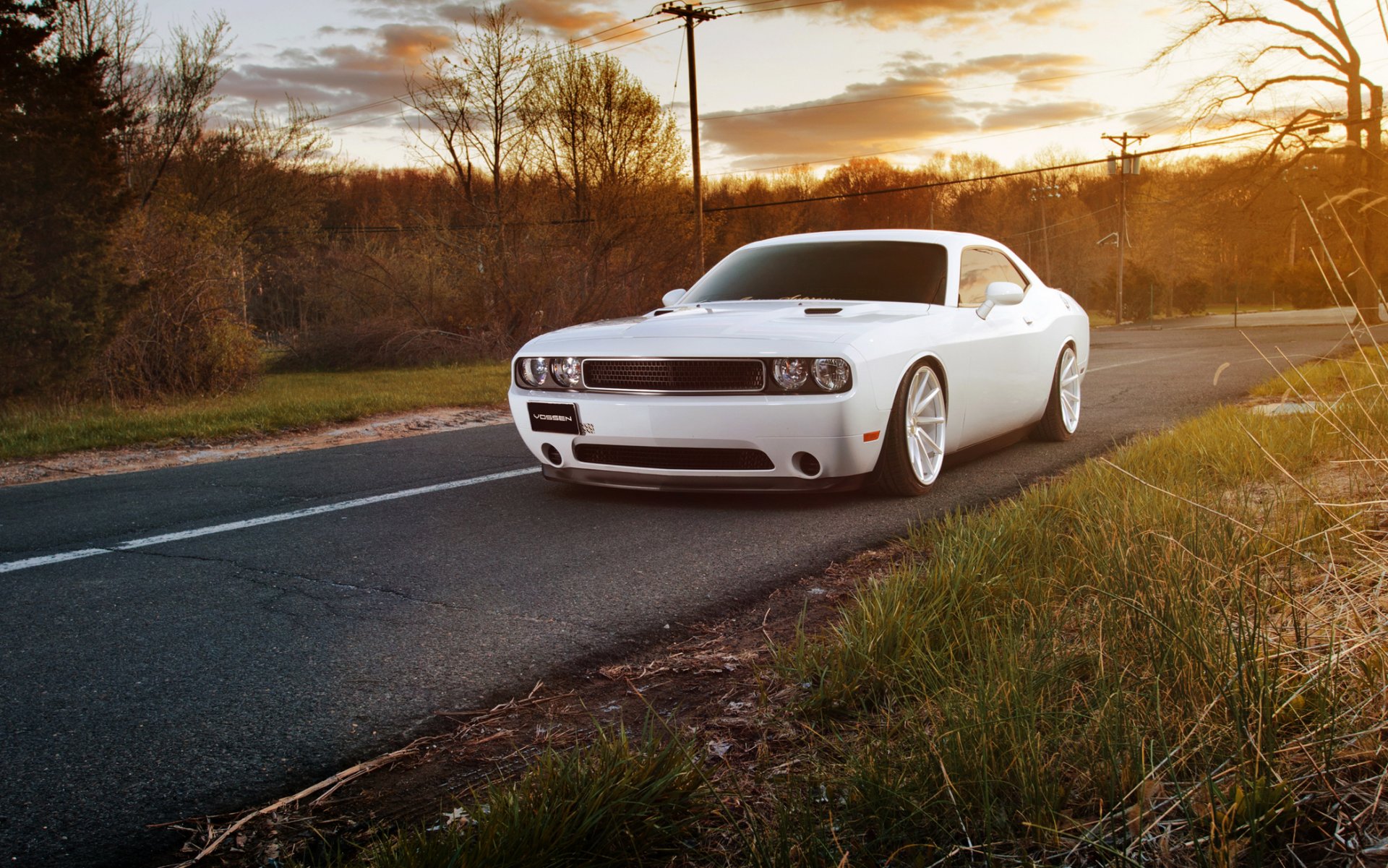 dodge challenger coche del músculo blanco challenger