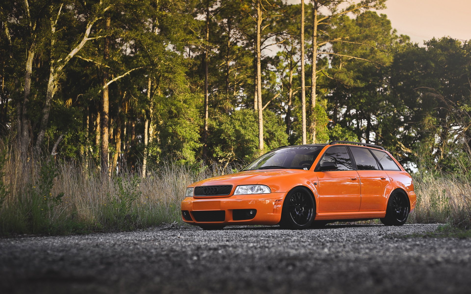audi rs4 tuning audi carro árboles bosque