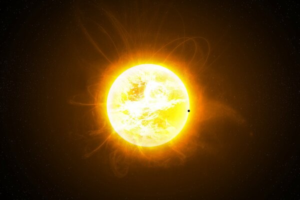 Radiación de estrellas y destello brillante
