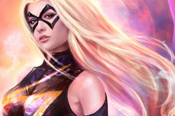 Imagen de super héroe chica Miss Marvel rubia