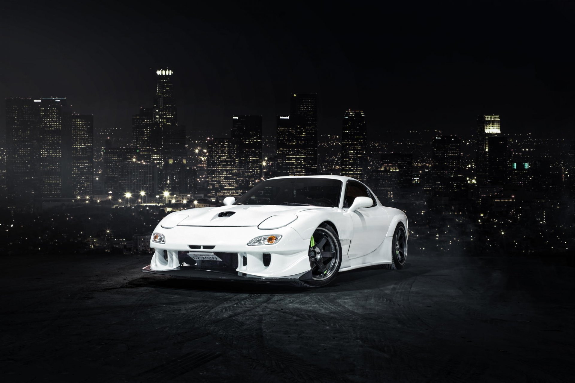 mazda rx-7 blanco frente mazda blanco frente ciudad