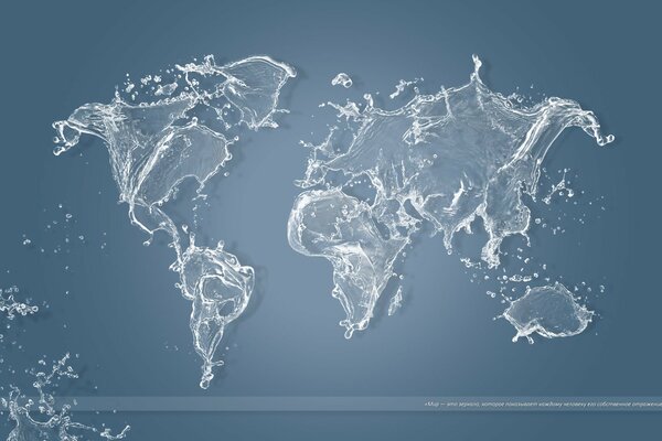 Mapa del mundo hecho del agua