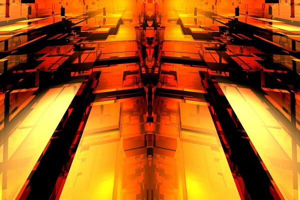 Fondo de pantalla amarillo-naranja con un tema fantástico