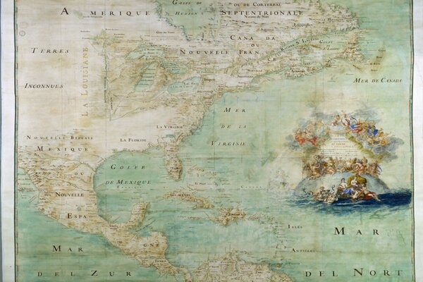 Mapa antiguo de América del Norte