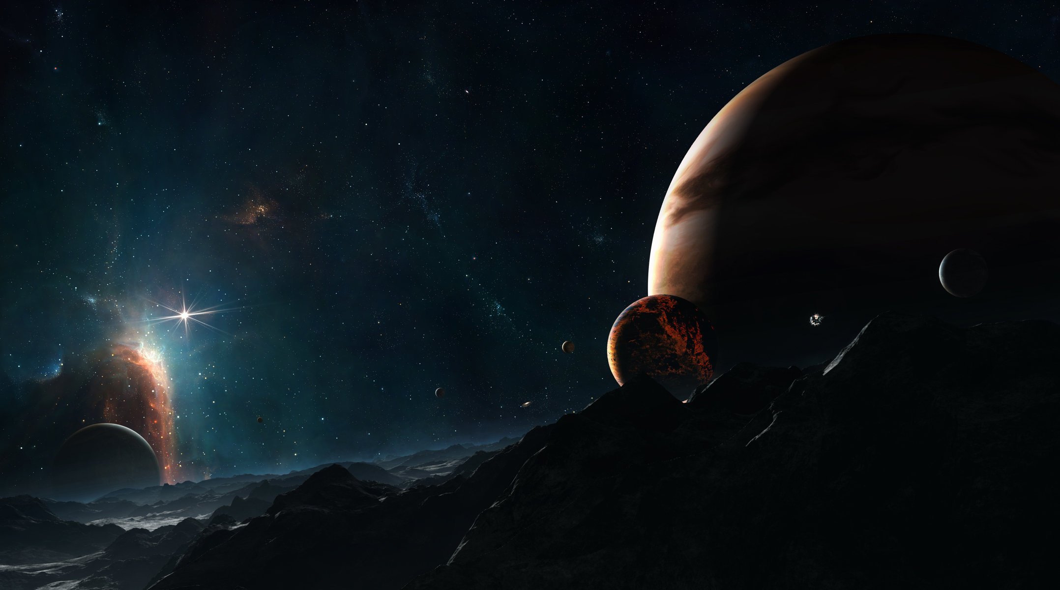 sistema estelar otros mundos planetas lunas estrellas