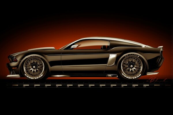 Ford Mustang sintonizado con barras calientes