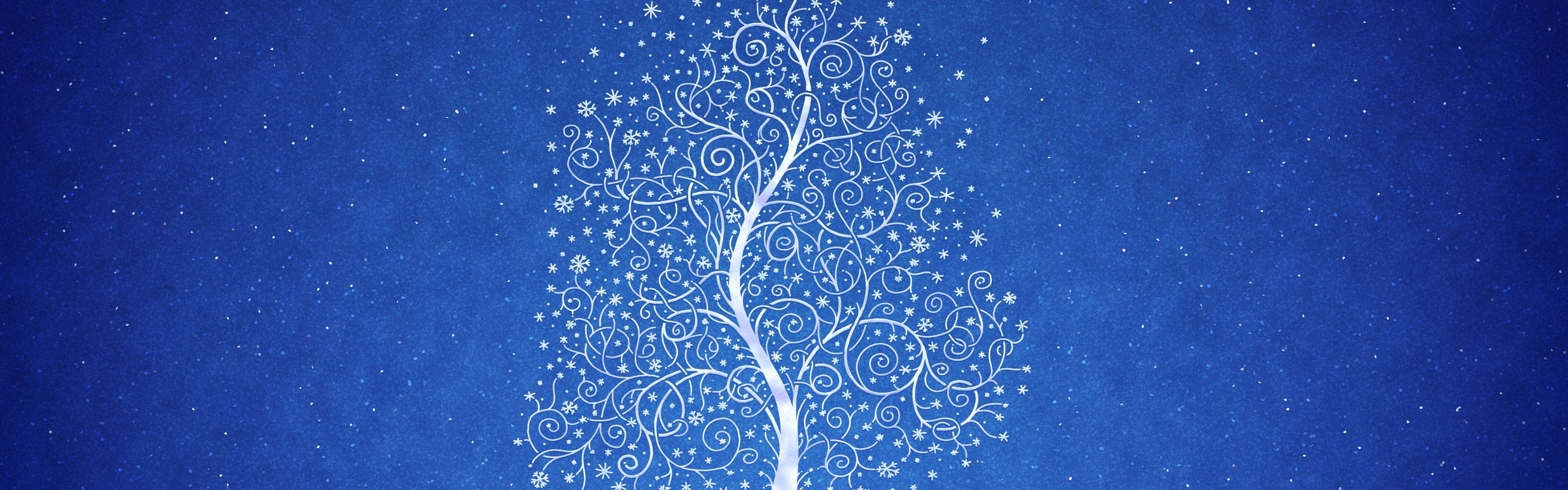 árbol nieve patrón azul