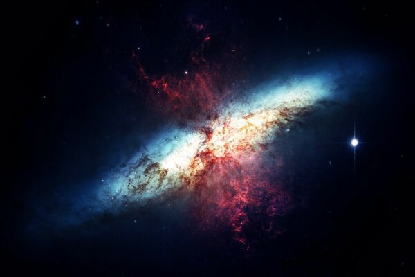 Una galaxia de tipo y hace dos años en el territorio de Ucrania en la pantalla blanca