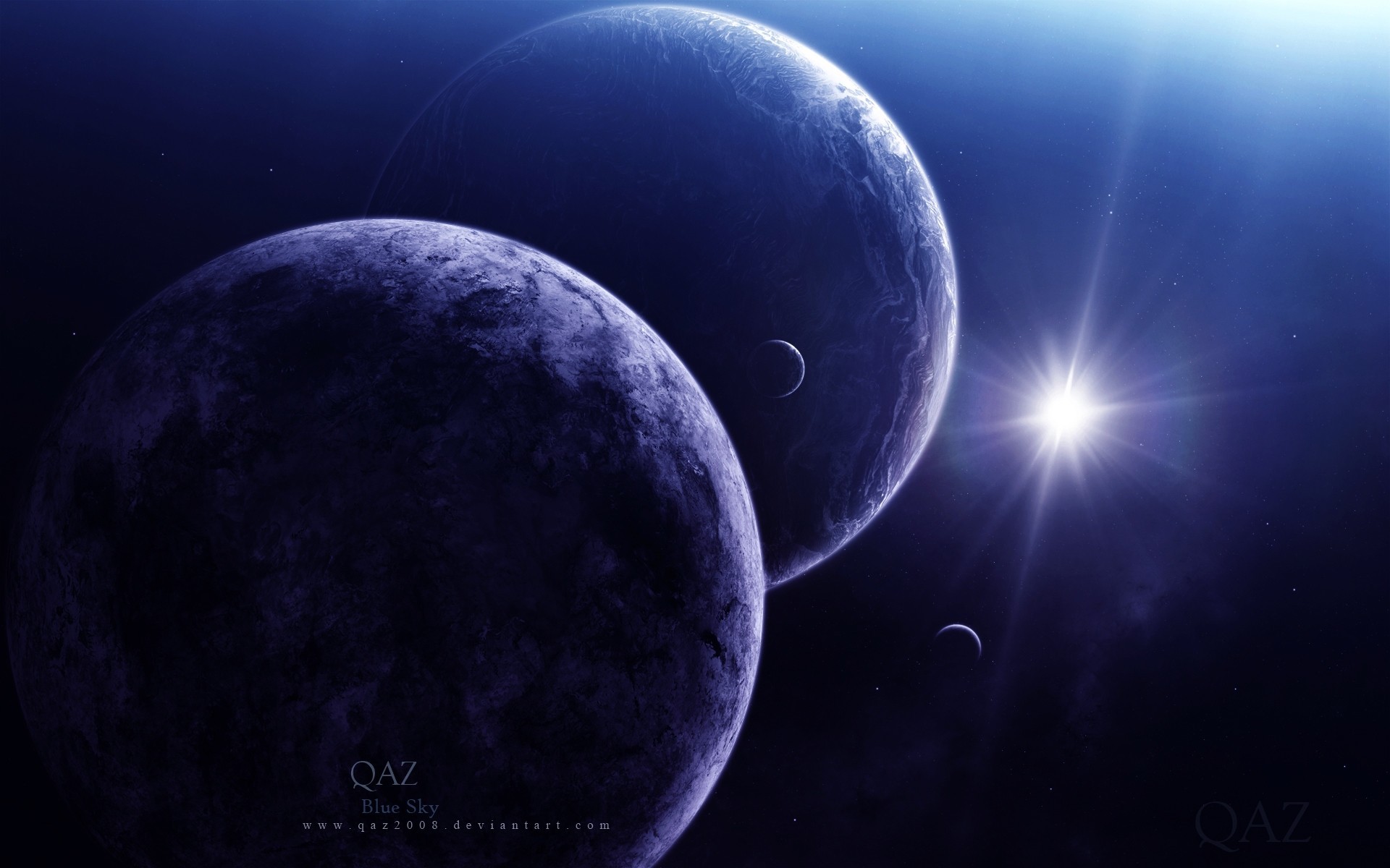 luz azul blanco planeta