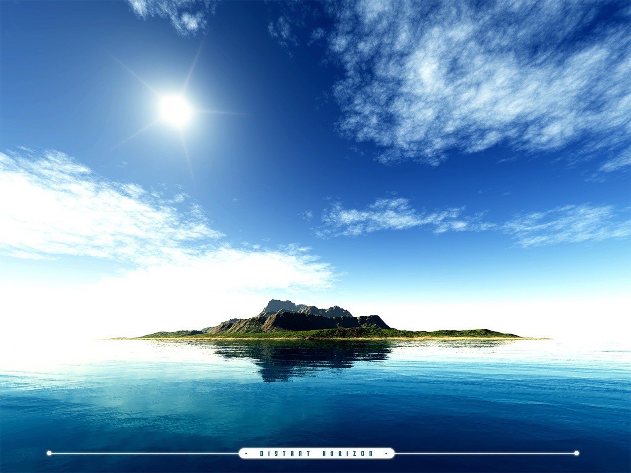 mar sol islas agua cielo basura azul-verde