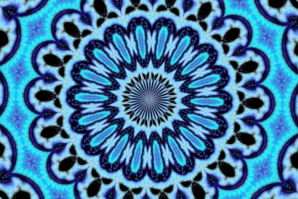 Curvas circulares azules psicodélicas