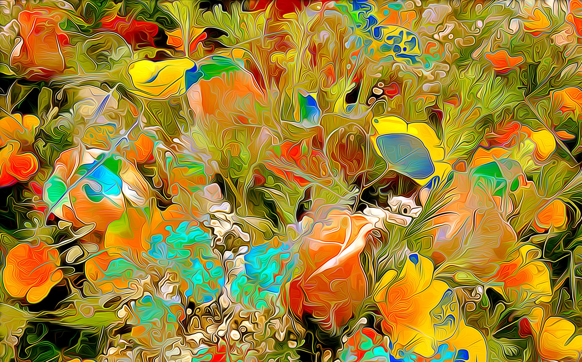 flores pétalos prado jardín renderizado