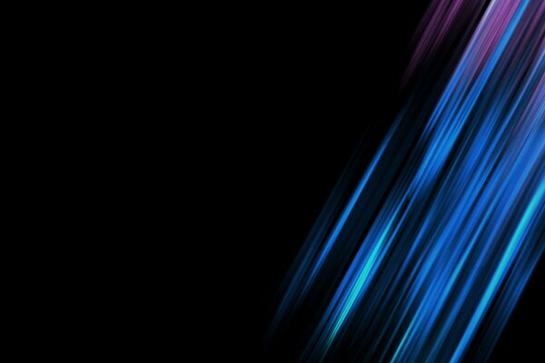 Sobre un fondo negro, rayos azules