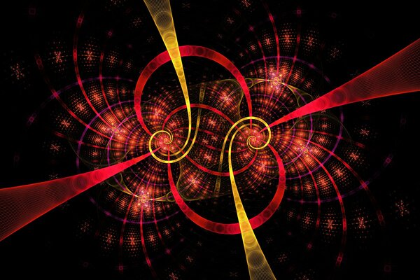 Resplandor sobre fondo negro simetría