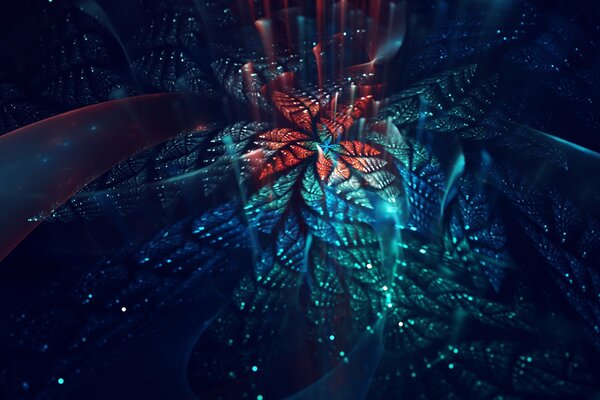 Fractal luminoso como una hermosa planta