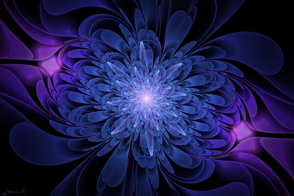 Flor gráfica azul y Serena