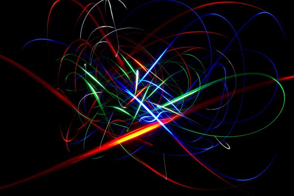 Fondo geométrico abstracto con líneas caóticas multicolores
