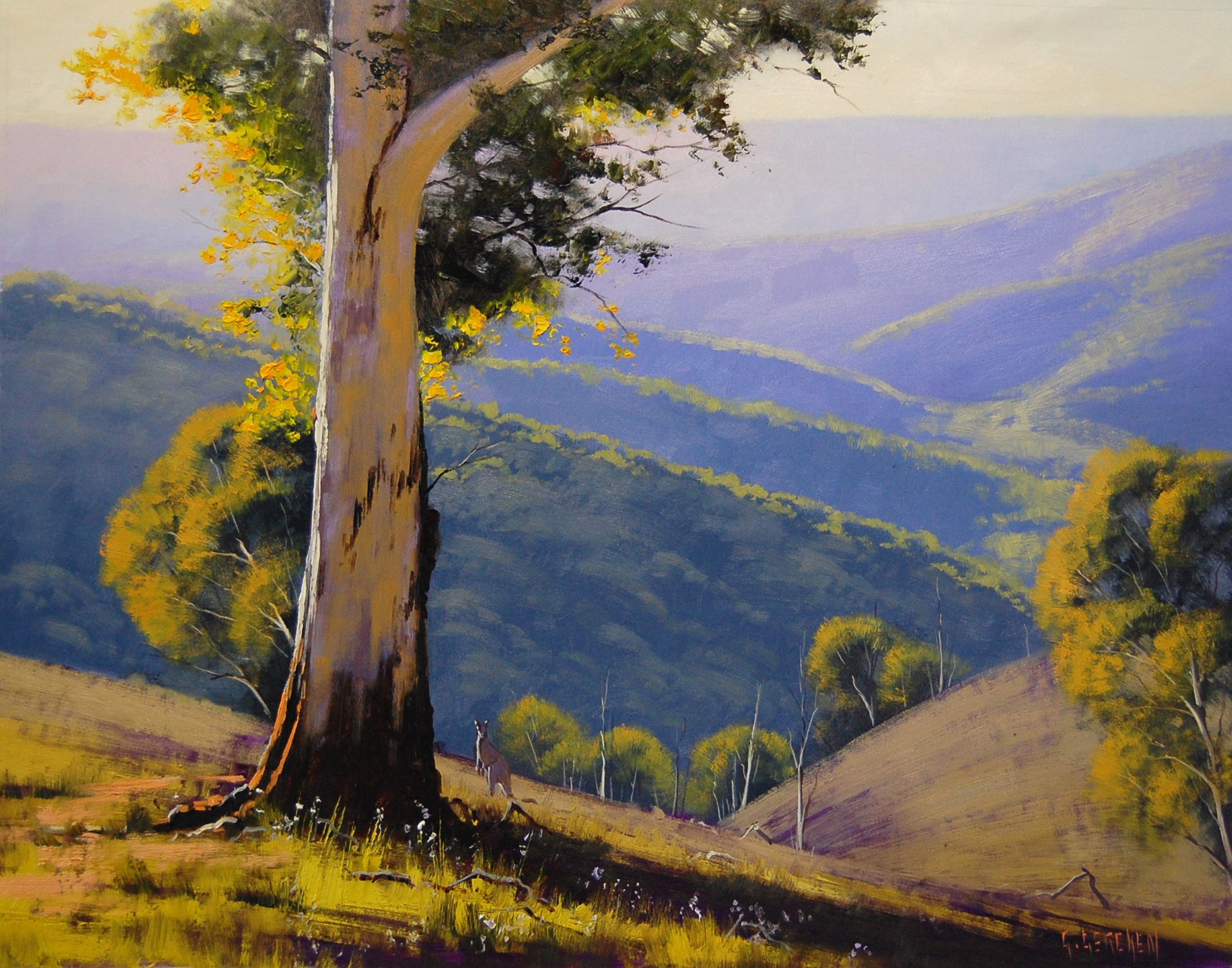 arte dibujo artsaus colinas de verano