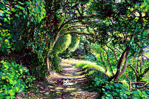Arte de la naturaleza fabulosa entre caminos desconocidos