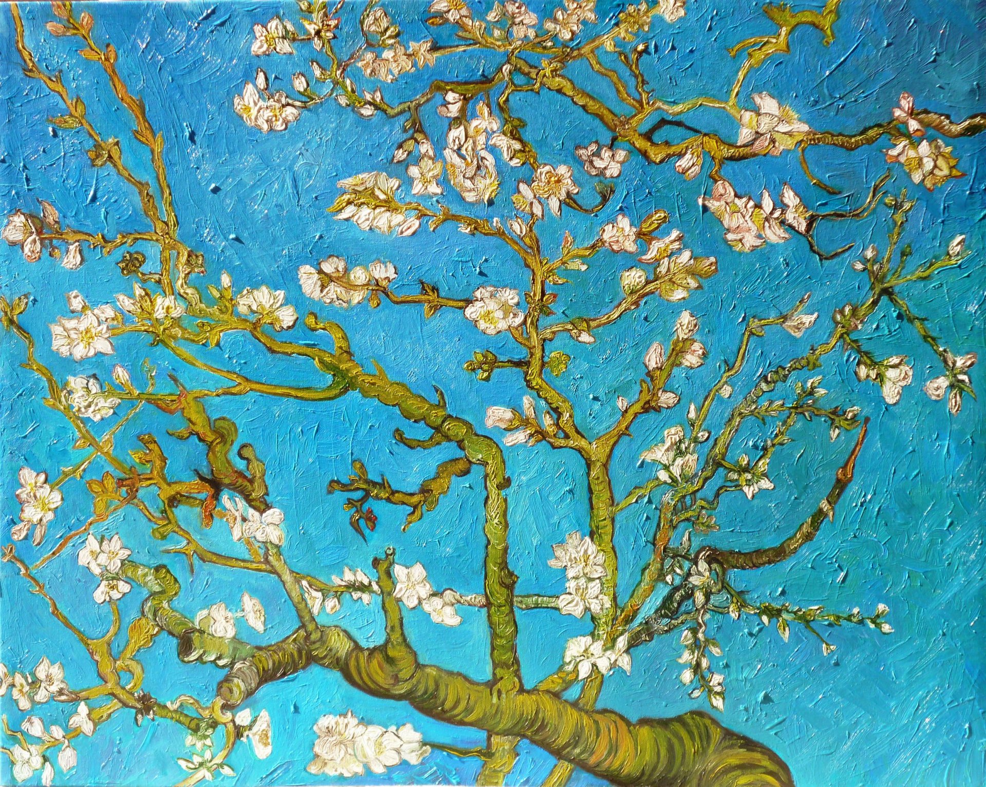 almond tree vincent van gogh arte azul pintura ramas almendro pintura